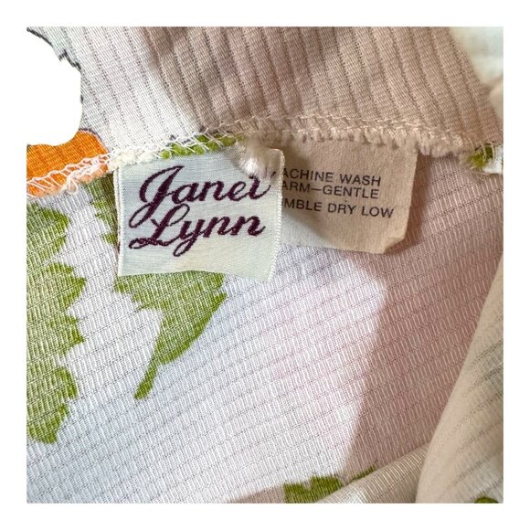 Vintage 1960 Janet Lynn Floral Print Sleeveless Dress Cotton Blend Spring Summer - Picture 4 of 5